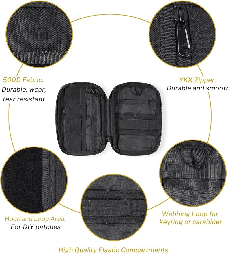 VIPERADE VE30 Molle Pouches Small EDC Pouch,Compact Belt Pouch for Men,EDC Pouch Pocket Organiser with Patches Area,Adjustable Molle Backpack Pack Pocket for Camping Bush Craft/Hiking/Traveling