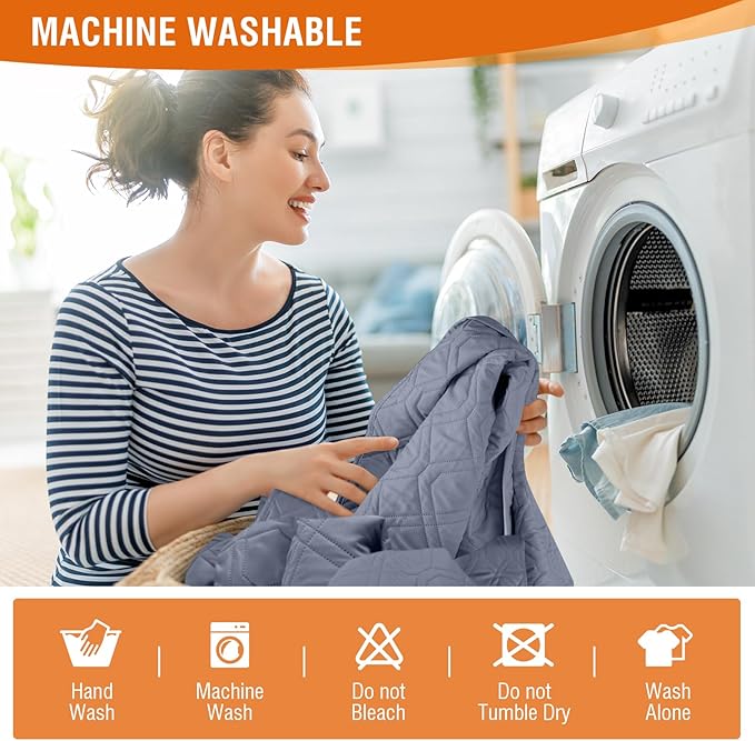 VANSOFY 100% Waterproof Recliner Chair Covers, Recliner Cover Non-Slip Dog Chair Cover Furniture Protector Washable Slipcover with Pocket, Elastic Straps for Pets, Dogs(Slate Gray, 22")