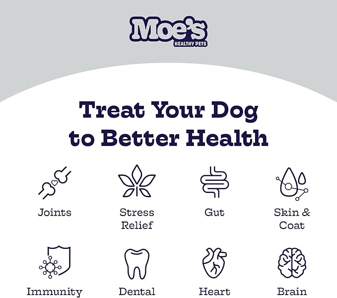 Moe’s Calming Chews for Dogs 90ct – Natural Anxiety Relief with Hemp, Chamomile, and Tryptophan – Calming Dog Treats for Separation, Fireworks, Travel and Storms (Chicken)