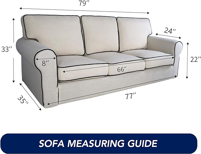 PureFit Super Stretch Sofa Slipcover – Spandex Non Slip Soft Couch Sofa Cover, Washable Furniture Protector with Non Skid Foam and Elastic Bottom for Kids, Pets （Sofa, Natural）