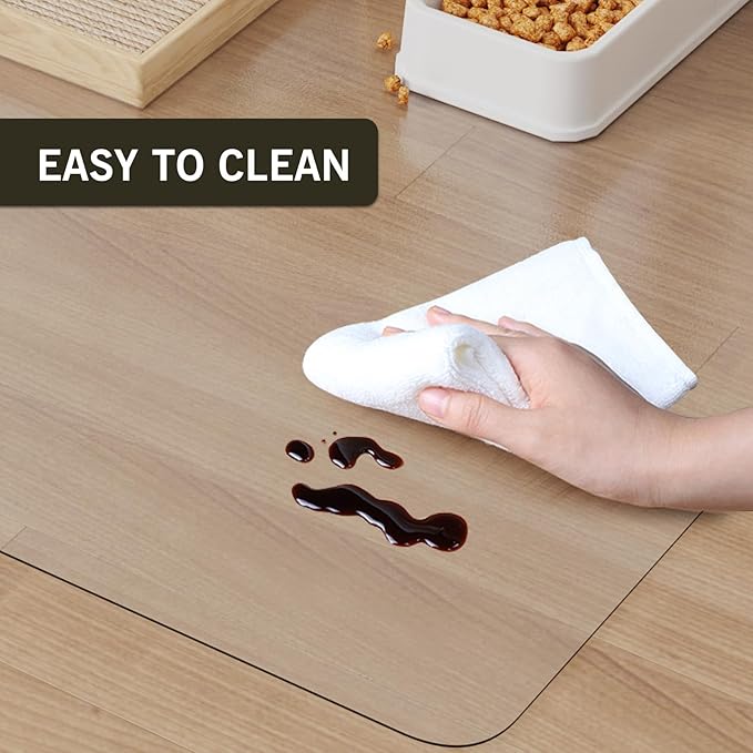 3x4ft Clear PVC Floor Mat, 2mm Thick Waterproof Protective Mat for Hard Floors, Under Refrigerator, Pet Bowls, or Appliances – Cuttable, Easy to Clean