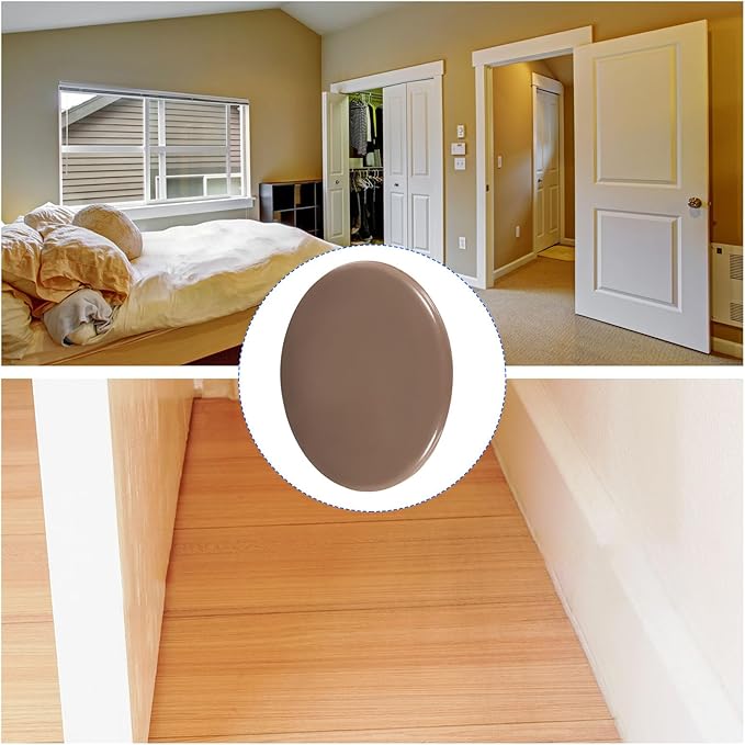 METALLIXITY Wall Door Handle Stopper (80mm/3.15") 2pcs, Silicone Self Adhesive Bumpers Guard Stopper - for Decoration Furniture, Brown