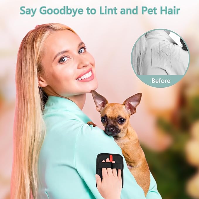 Pet Hair Removal Glove - Reusable Electrostatic Dog/Cat Hair Remover Mitt & Pet Grooming Gloves for Couch, Carpet, Furniture - Upgraded Electrostatic Dog Tool (2 PCS)