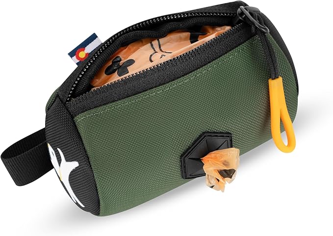OllyDog Scoop Pick Up | Dog Poop Bag Holder | Lightweight & Water-Resistant Dispenser | Leash Attachment for Hands-Free Carry | Fits Standard Waste Bag Rolls (Winter Moss)