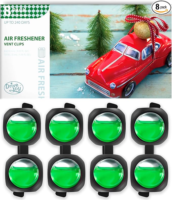 Car Air Freshener Vent Clips, 8 Pack, Provides Long-Lasting Scent, Up to 240 Days, Odor Eliminator (Cedar)
