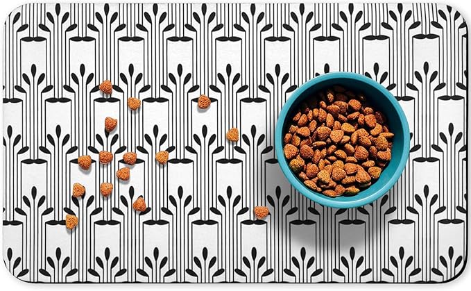 Dog Food Mats for Floors Waterproof, Dog Cat Water Bowl Mats Pet Feeding Absorbent Mat Dog Cat Pet Placemats for Food and Water Bohemia 17 * 30 inch