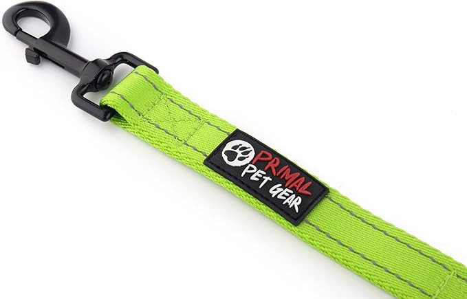 Primal Pet Gear Dog Leash 6ft Long,Traffic Padded Two Handle,Heavy Duty,Reflective Double Handles Lead for Control Safety Training,Leashes for Large Dogs or Medium Dogs,Dual Handles Leads(Green)