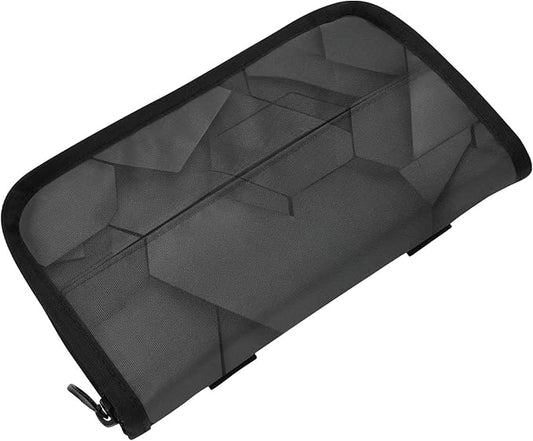 Car Tissue Holder Car Napkin Holder Car Tissue Box Dispenser Storage Case Sun Visor Mask Holder with Adjustable Straps Reusable Refillable Black Geometric Polygon