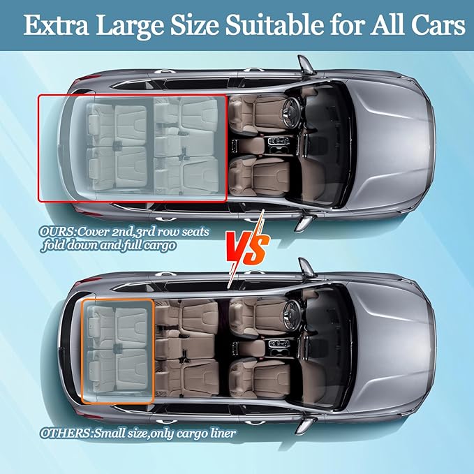 SUV Cargo Liner for Dogs Car Seat Cover Waterproof Non-Slip Car Seat Protector for Dogs Cargo Cover with Bumper Flap Protector for Cars, SUV and Truck, Universal Cargo Mat, 90"x55"