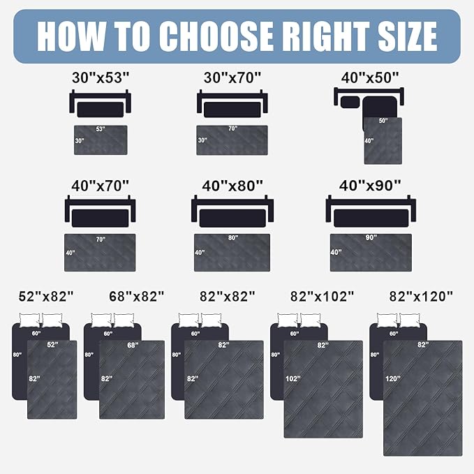 Smiry Waterproof Dog Bed Cover Blanket 68x82, Soft Reversible Pet Blanket, Washable Leakproof Cats Dogs Couch Cover for Sofa, Couch, Furniture, Lattice, Dark Grey/Dark Grey