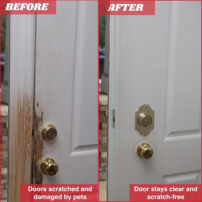 CLAWGUARD Original Door Scratch Shield – 18x43 in. Door Scratch Protector Dog & Cat – Clear Door Frame & Wall Guard – Cat Scratch Protectors for Furniture