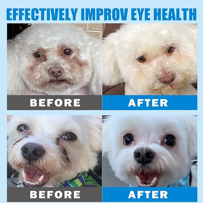 300Pcs Dog Eye Wipes Biodegradable, Hypoallergenic Cat Dog Eye Cleaner, Pet Tear Stain Remover Wipes | Wrinkle, Face, Eye Cleaner Pads to Gently Remove Discharge, Crust | Unscented Pet Tear Wipe