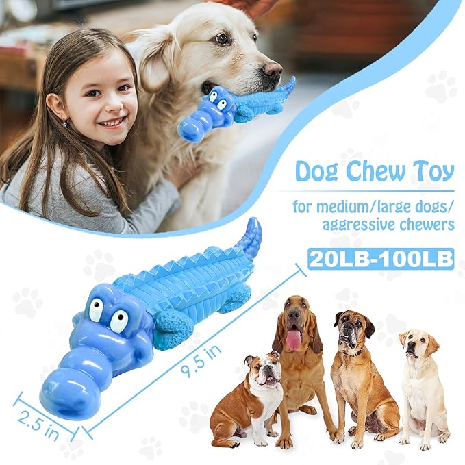 Jeefome Tough Dog Chew Toys for Aggressive Chewers, Indestructible Dog Toy to Keep Them Busy & Reduce Boredom for Medium, Large Dogs, Milk Flavor