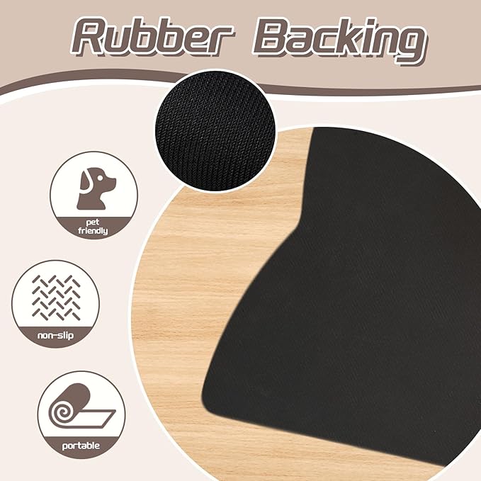 Le couranT Cat Food Plastic Placemat for Dog Food, Feeding Mat, Dog Cat Bowl,Non-Slip Super Absorbent,Quick Dry, Accessories Pet Supplies.Backing Pet mat for Messy Drinkers. Cat Heads-16x24 in