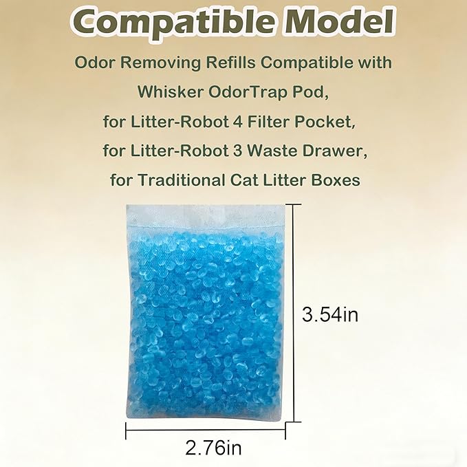 12 Pack Litter Box Deodorizer Refills for Whisker OdorTrap Pod, Odor Filters for Traditional Litter Boxes (Gardenia)