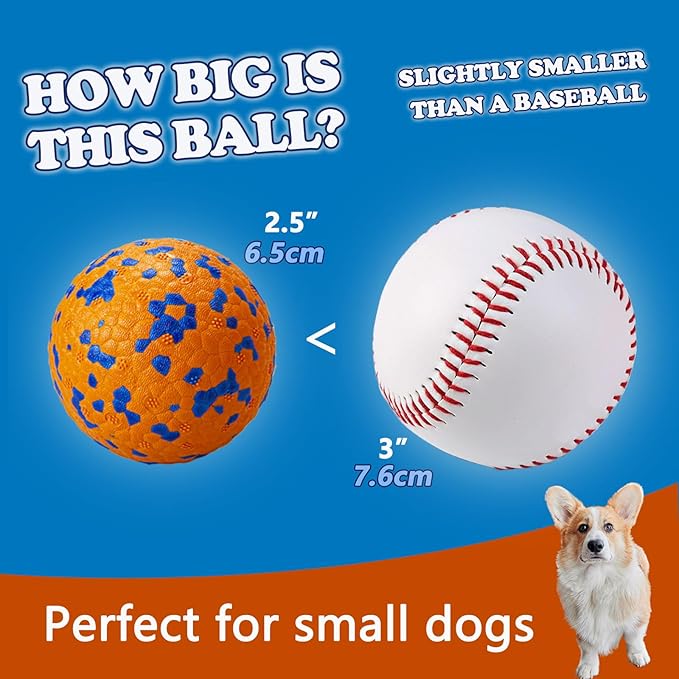 POUPUA 2-Pack Super Bouncy Dog Balls — Lightweight & Safe (Won’t Hurt Dogs), Indestructible Tennis Balls for Aggressive Chewers, Durable Floating Fetch Toys for Small & Medium Dogs