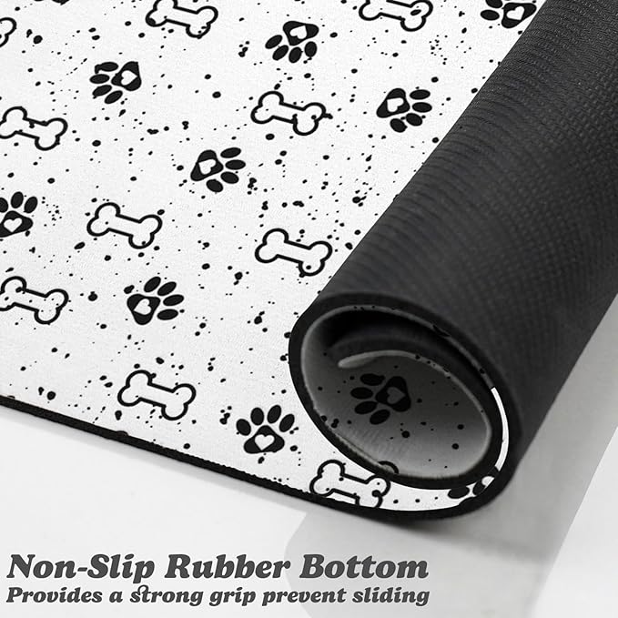 Dog Food Mats,Cat Absorbent Water Bowl Feeding Mats Pet Placemats for Food and Water Spot 16 * 24 inch