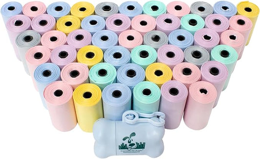Downtown Pet Supply Scented Poop Bags for Dogs with Dispenser, 1000 Count - Leak-Proof Dog Waste Bags and Bone-Shaped Dog Poop Bags Holder for Leash - Lavender Scented, 12.5" x 8.5"