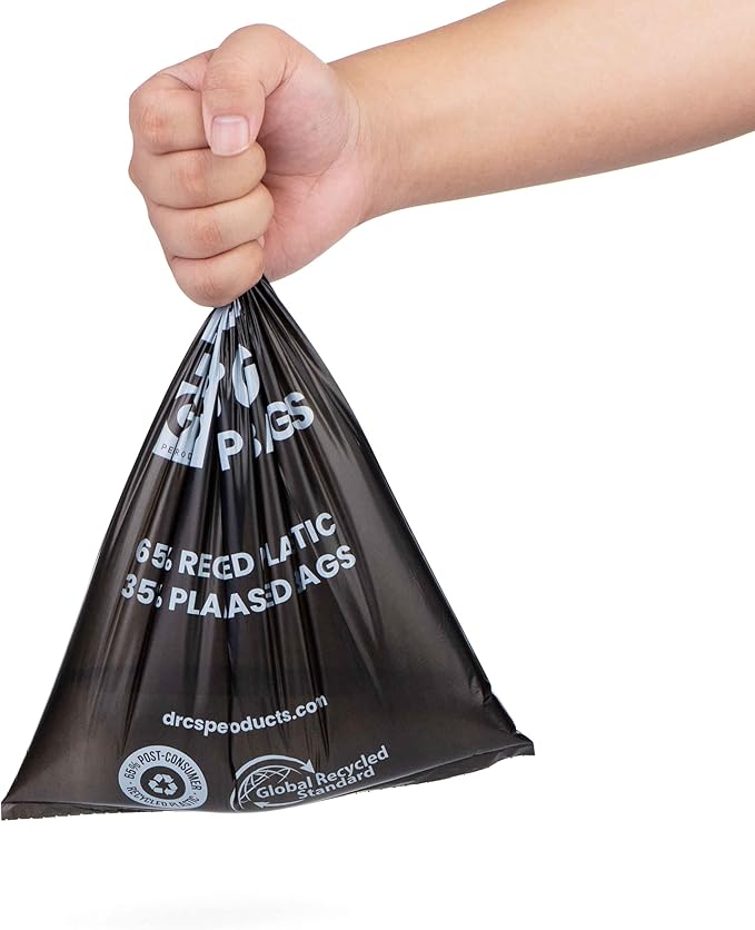Certified 65% PCR (Post Consumer Recycled) Plastic and 35% Plant Based, ONE OF A KIND, Dog Poop Bags - 120 Bags / 8 Rolls, NO NEW PLASTICS USED, Unscented, Earth Friendly, USA Owned