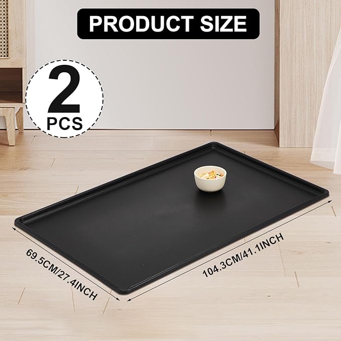 2 Pcs Replacement Dog Crate Pan Tray Kennel Bottom Tray Replacement Plastic Bottom Pan for Dog Crate, Black(42")