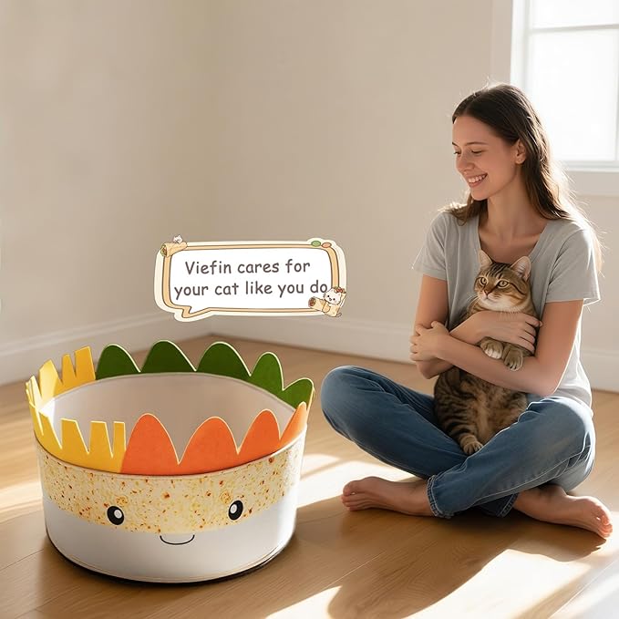 Cute Cat Beds Kitten Beds with Catnip Toys, Soft Small Dog Beds, Washable Pet Beds for Puppy and Kitty, Funny Burrito Shape, 20 Inch