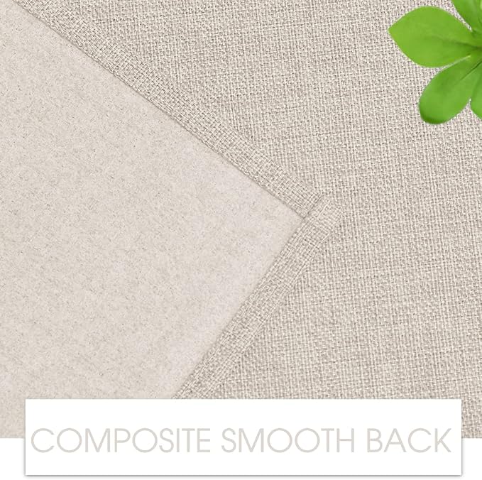 Joywell Linen Armrest Covers for Living Room Anti-Slip Sofa Arm Protector for Dogs, Cats, Armchair Slipcover for Recliner with 4 Pockets for TV Remote Control, Phone, Set of 2, Champagne