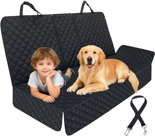 HNCPSY Dog Car Seat Cover for Back Seat Pet Cover for Dogs, Waterproof Nonslip Car Seat Covers Protector Scratchproof Pet Bench Seat Covers for Cars, Truck, SUV