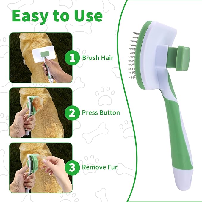 Self Cleaning Slicker Brush - Dog Brush for Labrador Retriever, Deshedding Grooming Tool for Dogs, Deshedding and Hair Eliminate for Long and Short Haired Dogs, for Clear Away Tangles, Knots and Mats