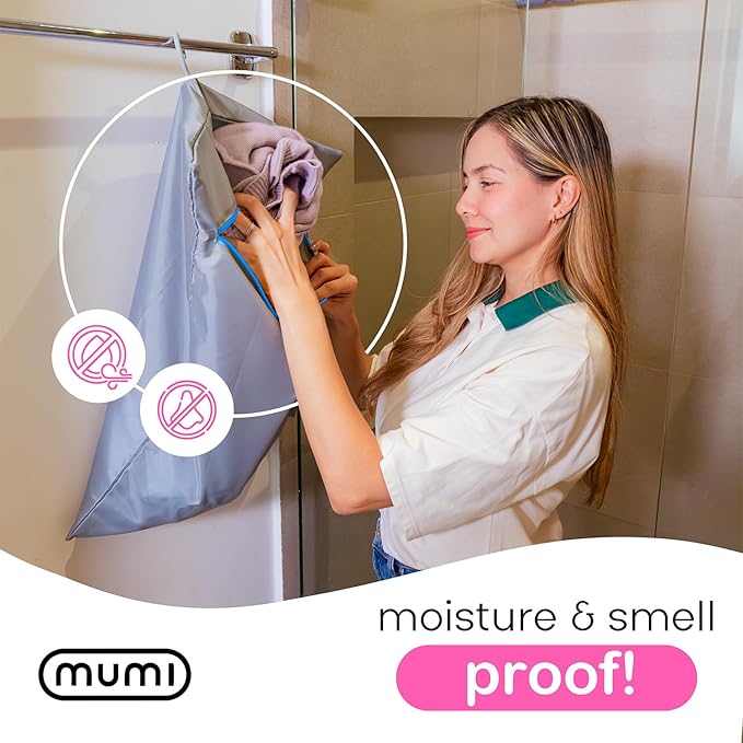 Mesh Laundry Bags for Delicates – MUMI Travel Laundry Bag with Hanger & Pouch | Large Lingerie Wash Bag for Washing Machine, Baby Clothes, Gym & Travel | Odor-Resistant Laundry Mesh Bag - Orange