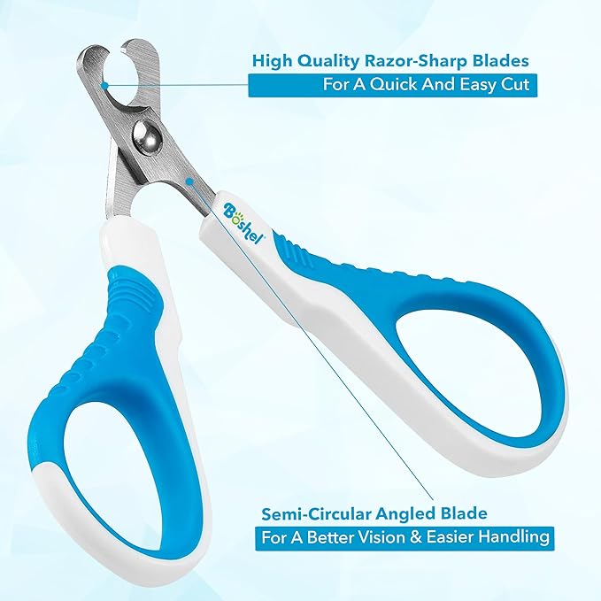 BOSHEL Cat Nail Clipper - Razor-Sharp & Angled Cat Clippers for Nails with Comfy Grip Handles. Lightweight & Safe Grooming Solution - Ideal for Smaller Pets