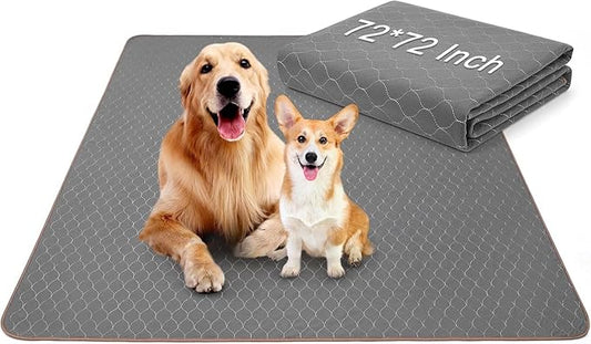1-Pack 72"x72" Extra Large Reusable Dog Pad, Non-Slip Waterproof Washable Pet Pee Pad for Potty Training Whelping Box Crate Playpen, for Incontinent Dogs