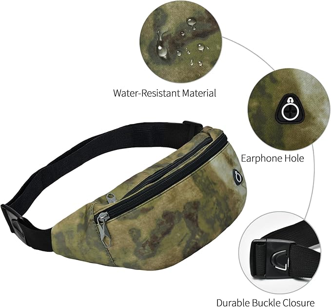 Fanny Pack for Men Women, Waterproof Sports Waist Bag Pack, Belt Bag for Travel Hiking Running