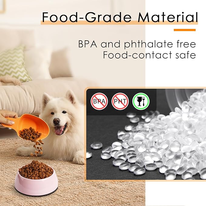 FURMYLOVE Dog Food Scoop-Melamine Pet Food Measuring Cup - 1 Cup 1/2 Cup 1/4 Cup Dog Cat Bird and Rabbit Food Feeding Scoop Dishwasher Safe - Orange