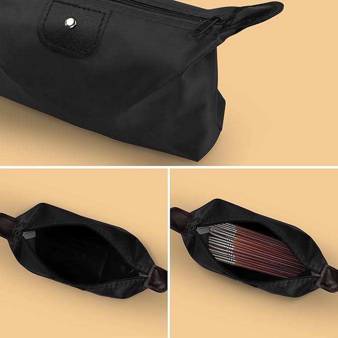 YAODHAOD Makeup Bag Bulk Toiletry Pouch Waterproof Cosmetic Storage Bags,with Zipper Travel Toiletry Organizer Packing Bag Accessory Organizer for Women and Men (5 PCS-Black)