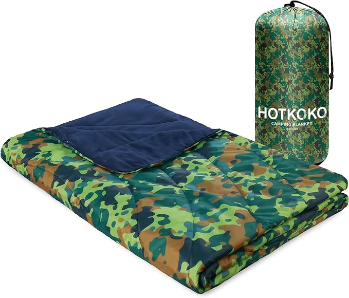 Hooded Stadium Blanket, Waterproof Fleece Wearable Camping Blanket
