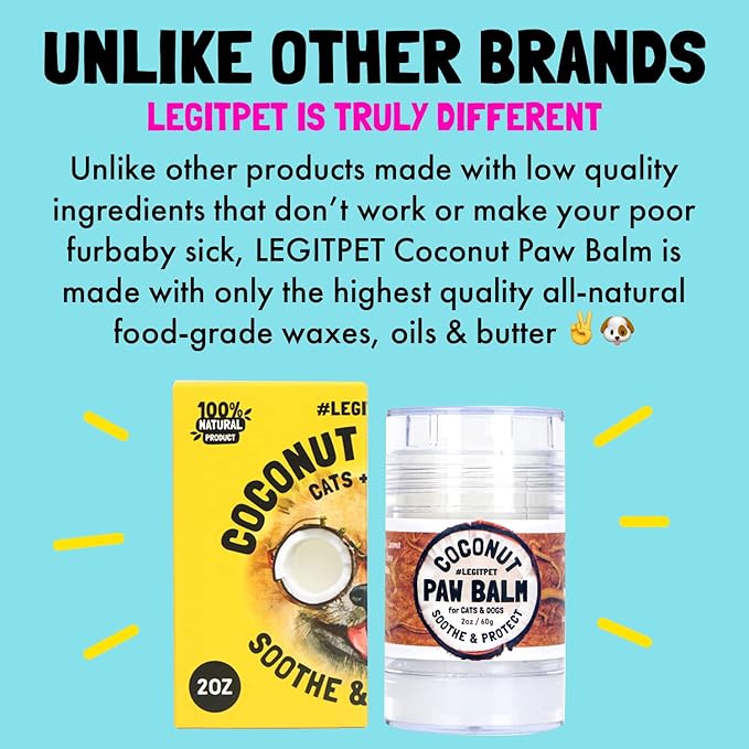 Dog Paw Balm Stick Wax Soother & Moisturizer Cream with Coconut Oil, Shea Butter & Beeswax Healing Protector for Cracked Dog Cat Paws, Snout & Elbows Snow & Dry Weather Protection Ointment Travel Pack