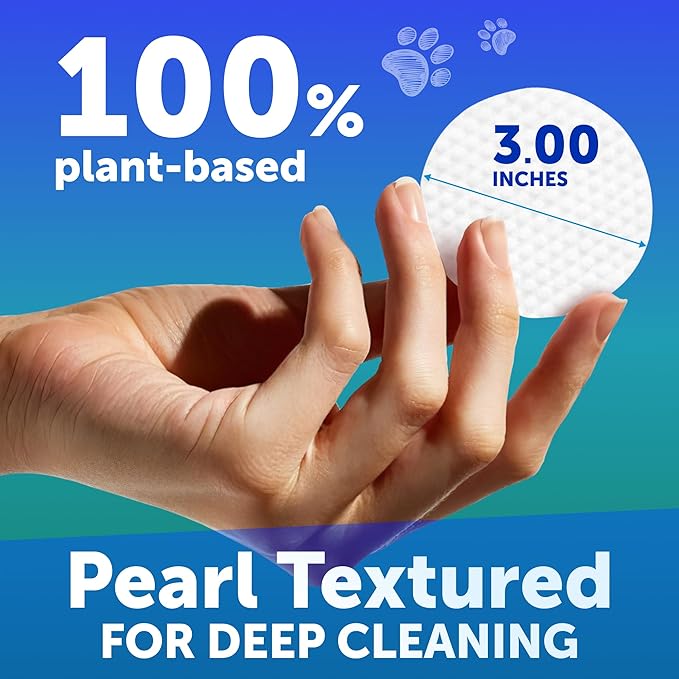 Dog Ear Wipes - 100 ct - Removes Wax and Dirt - Soothing Ear Cleaner Wipes for Dogs, Puppies - 100% Plant Based, Unscented with Coconut Oil - Ear Infection Treatment to Relief Itching & Inflammation