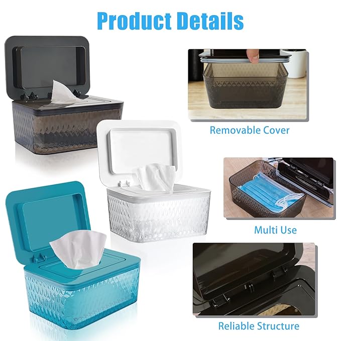 AWGOU Wet Baby Wipes Dispenser - Large Capacity Wipe Holder Seal-Designed Dust-Proof Wet Wipes Container Keep Diaper Wipes Fresh