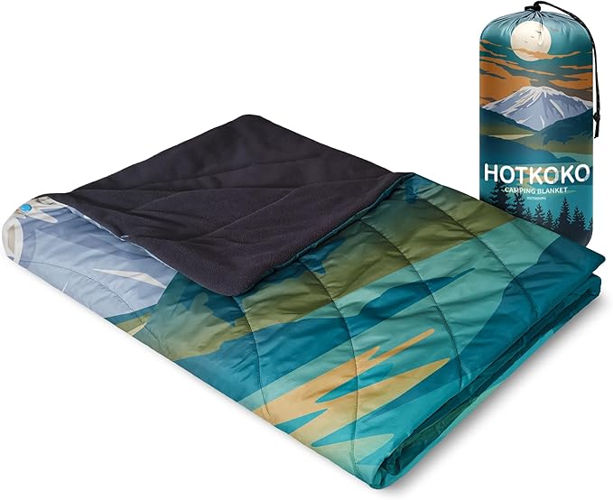 Hooded Stadium Blanket, Waterproof Fleece Wearable Camping Blanket