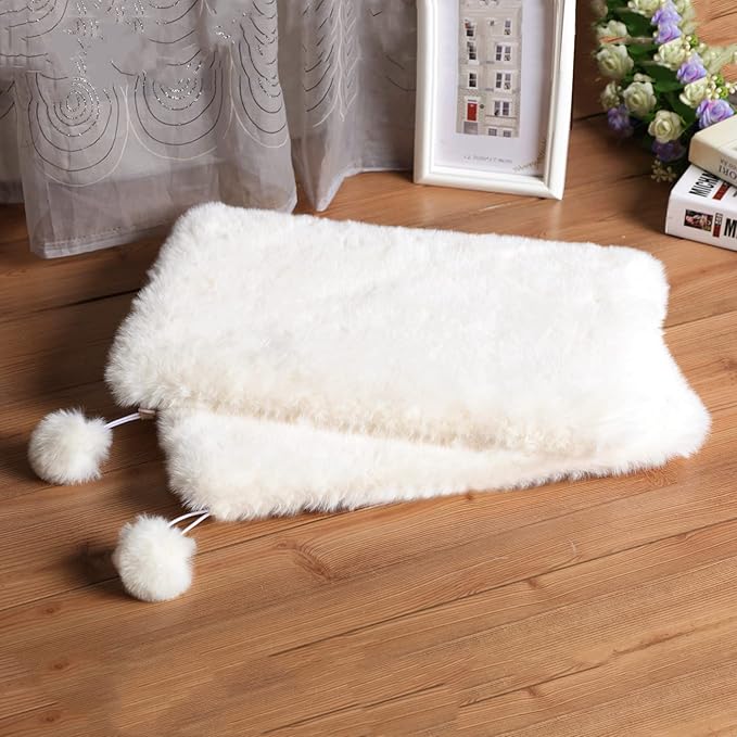 SHENGOCASE 2-Pack 12" x 31.5" Faux Rabbit Fur Cat Condo Replacement Cushion. Cat Dog Bed Cushion Pad for Window Perch Cat Tree Tower Carrier Cage Crate Kennel Furniture