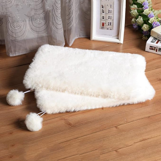 SHENGOCASE 2-Pack 12" x 31.5" Faux Rabbit Fur Cat Condo Replacement Cushion. Cat Dog Bed Cushion Pad for Window Perch Cat Tree Tower Carrier Cage Crate Kennel Furniture