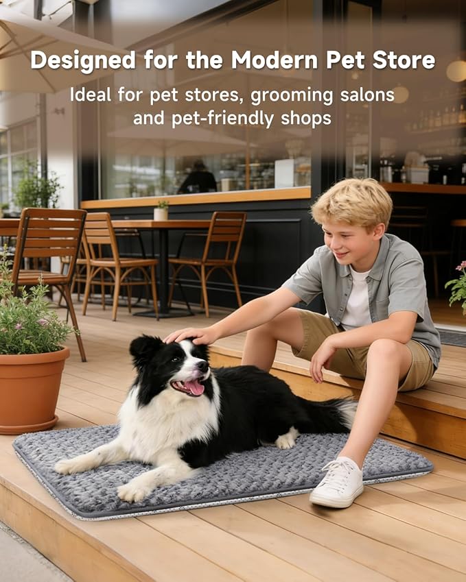 Small Dog Bed for Crate High Resilience Foam Crate Pad Mat for Medium Dogs Washable Anti-Slip,17" x 11",Dark Gray