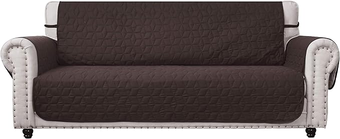 Ameritex Couch Sofa Slipcover 100% Waterproof Nonslip Quilted Furniture Protector Slipcover for Dogs, Children, Pets Sofa Slipcover Machine Washable (Chocolate, 68'')