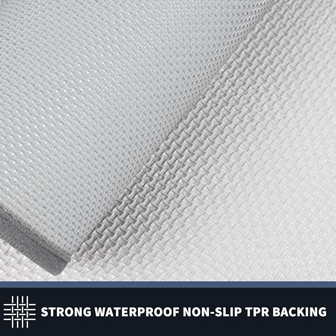 PURRUGS Dirt Trapping Door Mat 34" x 60", Non-Slip Machine Washable Entry Rug, Entrance Mat, Indoor Front Door Mat, Super Absorbent Entryway Rug for Muddy Shoes & Paws, Light Grey & Grey