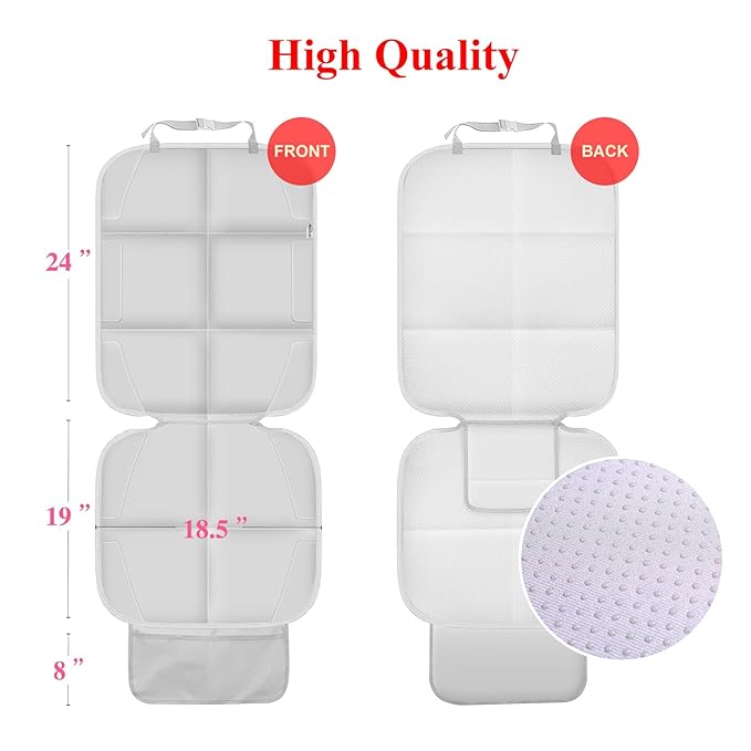 Meolsaek Car Seat Protector for Child Car Seat, Durable 600D Fabric Waterproof Car Seat Cover with Thick Pad Non-Slip Backing (No Imprints)