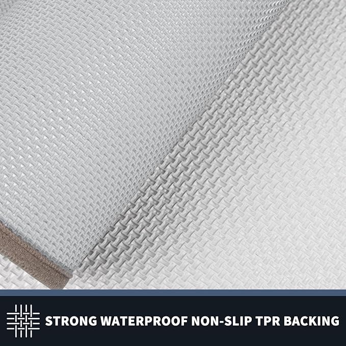 PURRUGS Dirt Trapping Door Mat 24" x 60", Non-Slip Machine Washable Entryway Rug, Entrance Mat, Indoor Front Door Mat, Super Absorbent Entry Rug for Muddy Shoes & Paws, Beige & Grayish Brown