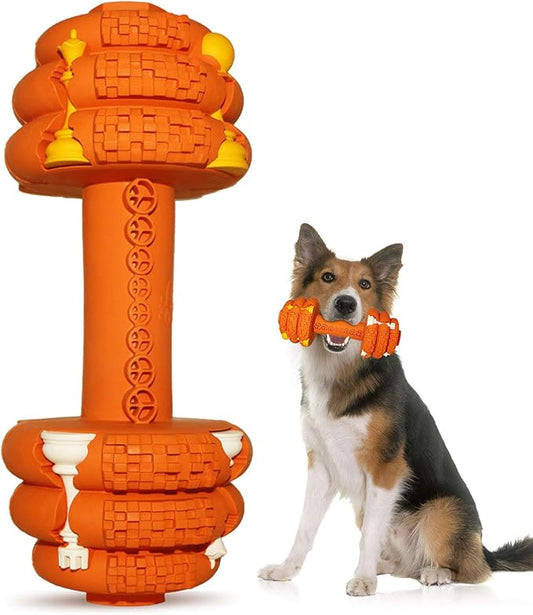 Hswaye Dog Chew Toys for Aggressive Chewers,Food Grade Non-Toxic Dental Pet Toy,Tough Durable Indestructible Dog Toys for Medium Large Dogs.Orange