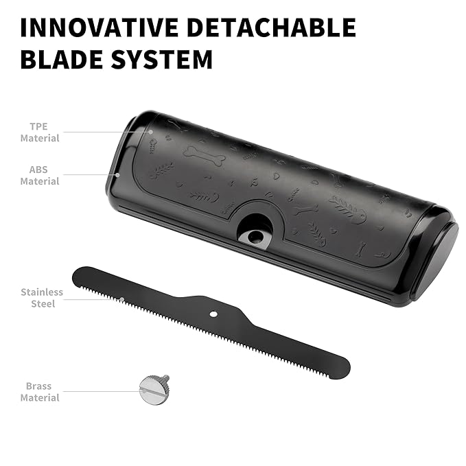 Dog Deshedding Brush – Wide Shallow Comb for Loose & Dead Hair – Gentle Grooming Tool for Sensitive Skin Dogs & Cats – Black