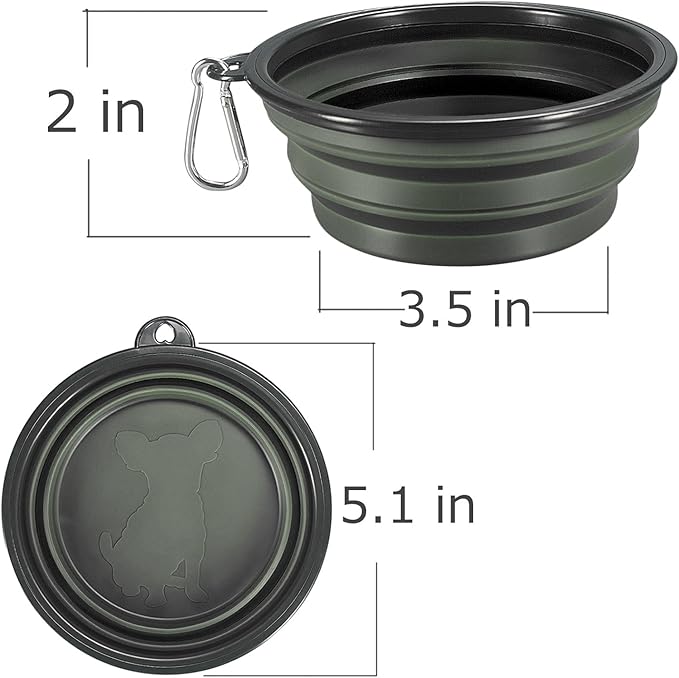 Comsun Collapsible Dog Bowls, 2-Pack Foldable Expandable Cup Dish for Pet Cat Hiking Food Water Feeding Dog Travel Bowl