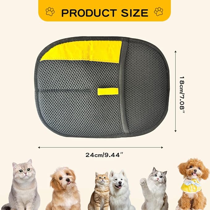 CAIBAO Electrostatic Pet Hair Removal Gloves: Quick Wiping - Reusable & Washable for Sofa Clothing Pet Beds Effortless Cats & Dogs Hair Remover for Busy Pet Owners (3pcs-Black)